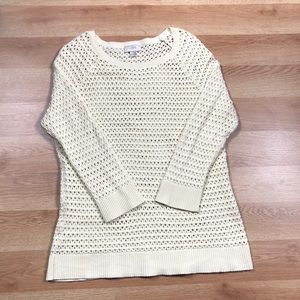 Loft Boho Beach crochet eyelet sweater